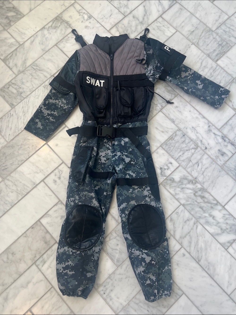 SWAT Kids Costume in Digital Camouflage Black/Gray